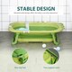image 6 of HOMCOM Baby Bath Tub for Toddler Foldable w/ Baby Cushion for 0-3 Years Green