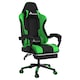image 1 of Alivio Ergonomic Gaming Chair with Massage Lumbar Cushion & Retractable Footrest, PU Leather Video Game Chair (Green)