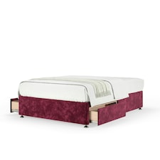 Majestic 1000 Pocket Sprung Aubergine Chenille 2 Drawer Divan Set Double