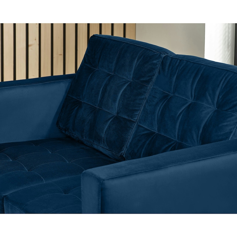 image 1 of Furniturebox Jolene 2 Seater Navy Blue Velvet Sofa