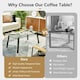 image 6 of COSTWAY Tempered Glass Coffee Table Rectangular Cocktail Table Black