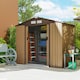 image 2 of Outsunny 7 x 4ft Metal Garden Shed, Outdoor Storage Tool House with Ventilation Slots, Foundation Kit and Lockable Double Doors, Yellow