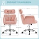 image 3 of Yaheetech Rolling Swivel Computer Chair with Adjustable Headrest Pink Pink