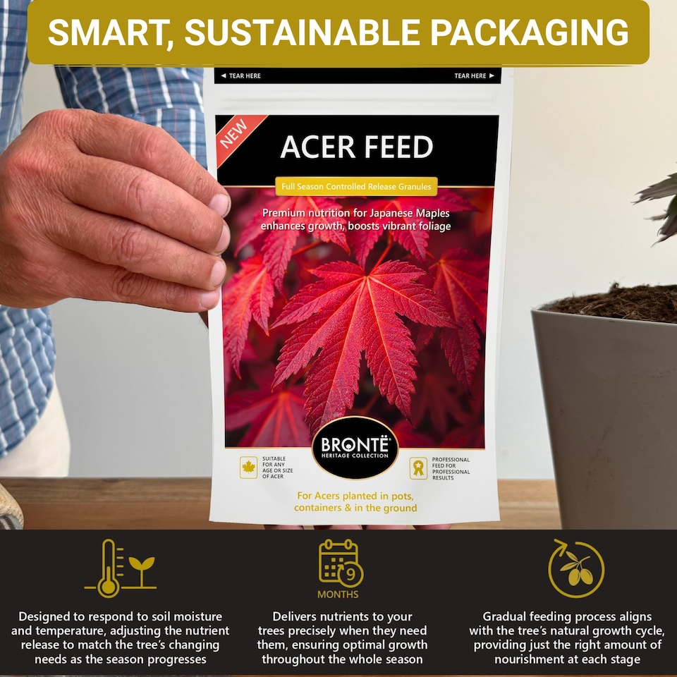 image 1 of Acer Controlled-Release Fertiliser Plant Food for Japanese Maples in Borders Containers Granules for Healthy Growth 120g Pouch
