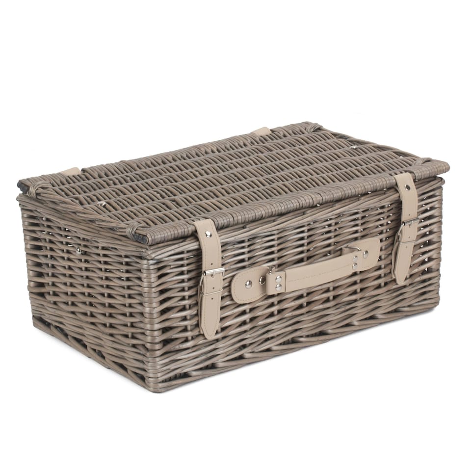 image 1 of Wicker 45cm Antique Wash Picnic Basket Brown | Brown | One Size