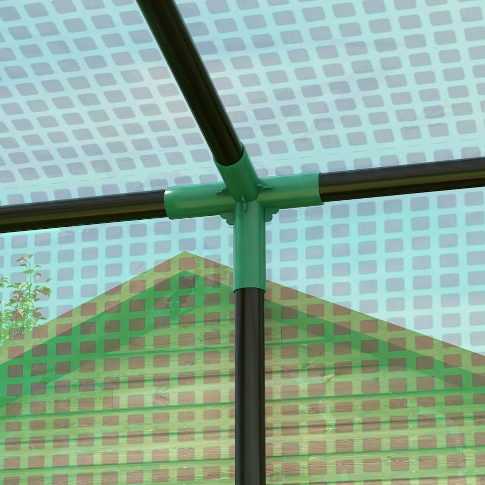 image 1 of Walk-in Garden Green House with Large Roll-up Door and 2 Mesh Windows, Green