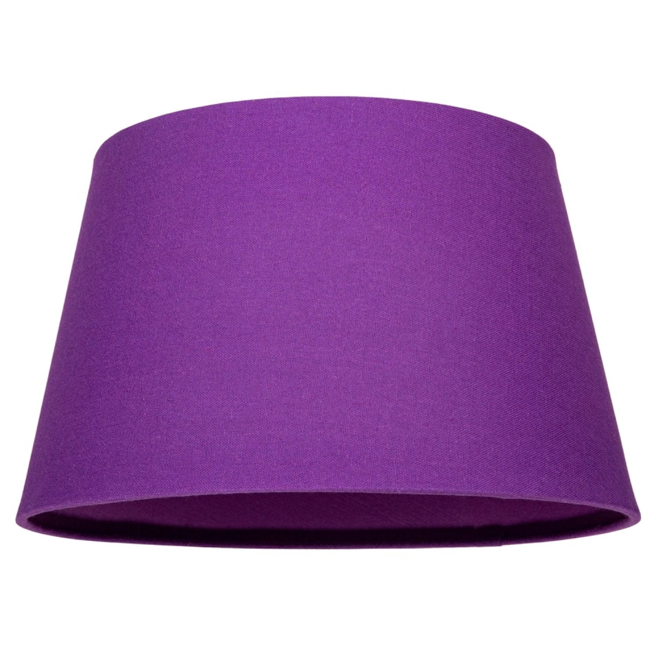 image 1 of Traditional 30cm Purple Linen Fabric Drum Table/Pendant Shade 60w Maximum | Purple | Purple | 1