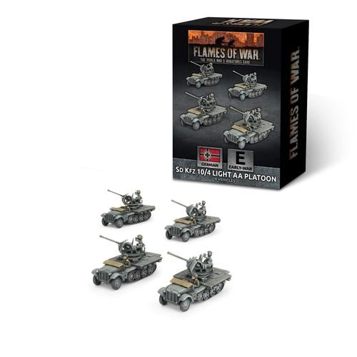 Flames of War: German - Sd Kfz 10/4 (2cm) Light AA Platoon (Early, x4) - Brand New