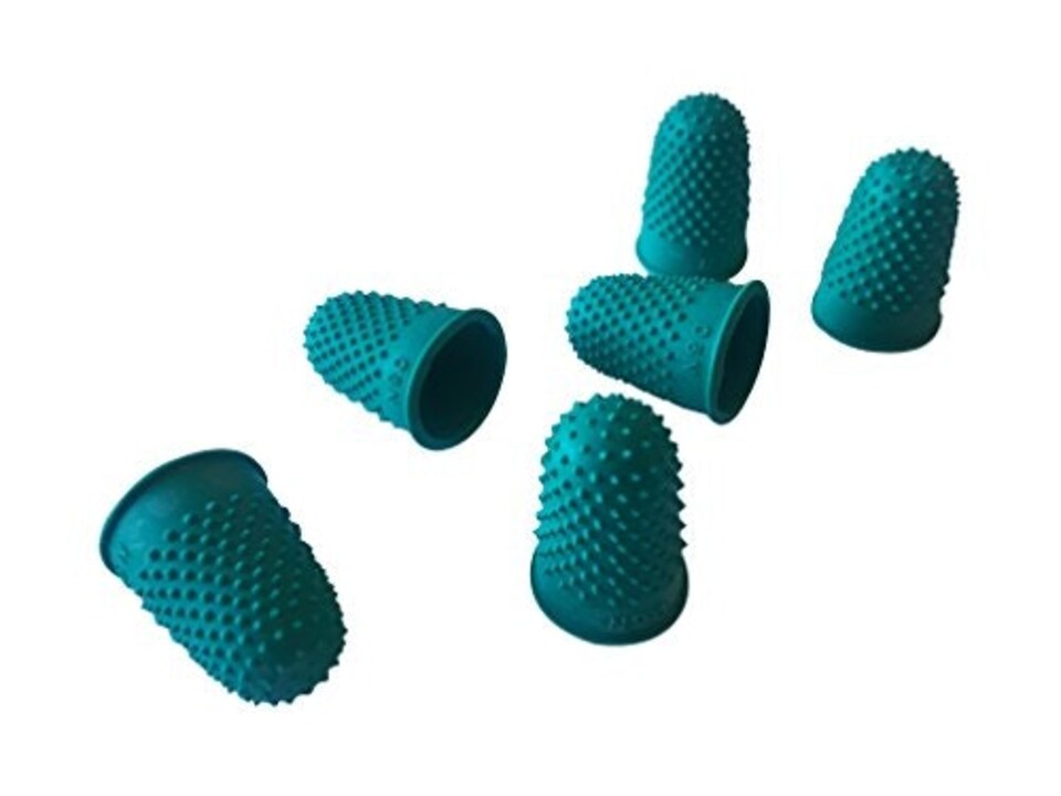 image 1 of Pack of 72 Green No.0 Rubber Thimblettes - Small Thimble Finger Cones