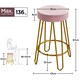 image 3 of Yaheetech 67 cm Tall Upholstered Velvet Counter Stools Pink