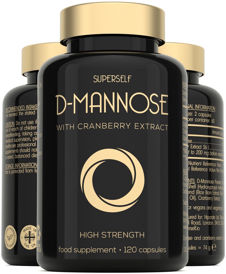 image 1 of SuperSelf D-Mannose with Cranberry 1000mg 120 Capsules