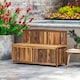 image 2 of Outsunny Wood Storage Bench for Patio, Outdoor Garden Seating, Brown