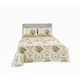image 1 of Soft Floral Brushed Cotton Fitted Flat Sheet And Matching Pillowcases | Cream | Natural | Single