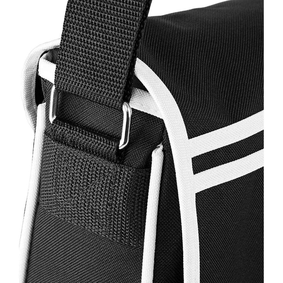 image 1 of Bagbase Retro Messenger Bag - Black/White - One Size