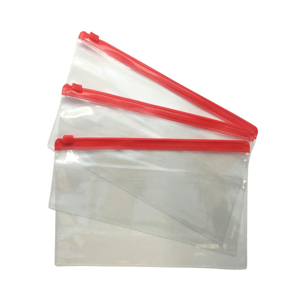 image 1 of Pack of 12 DL Red Zip Zippy Bags - Janrax 708513