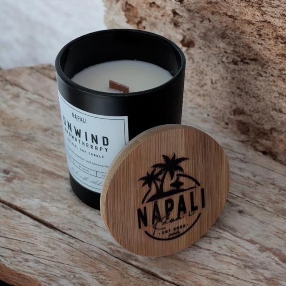 image 1 of NĀ PALI Handcrafted Candle | Aromatherapy | UNWIND Black | One Size