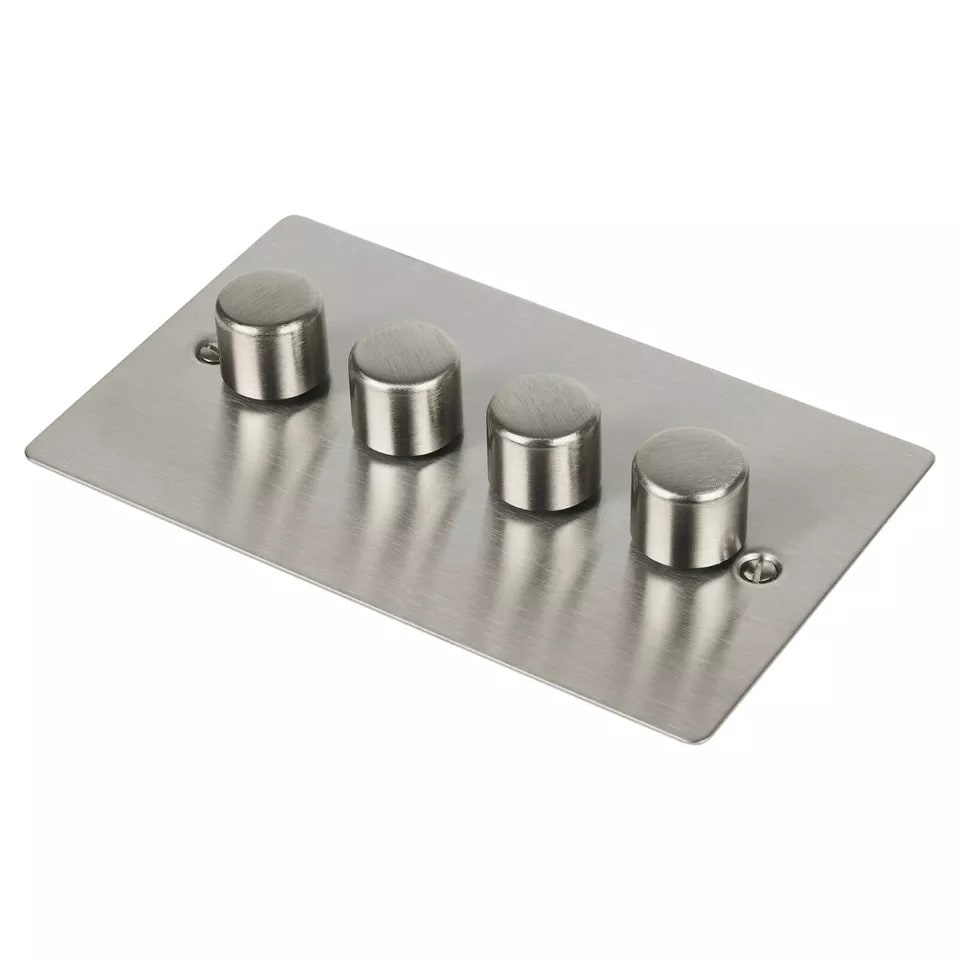 image 1 of Volex Crabtree 4-Gang Dimmer Light Switch - Flush Style
