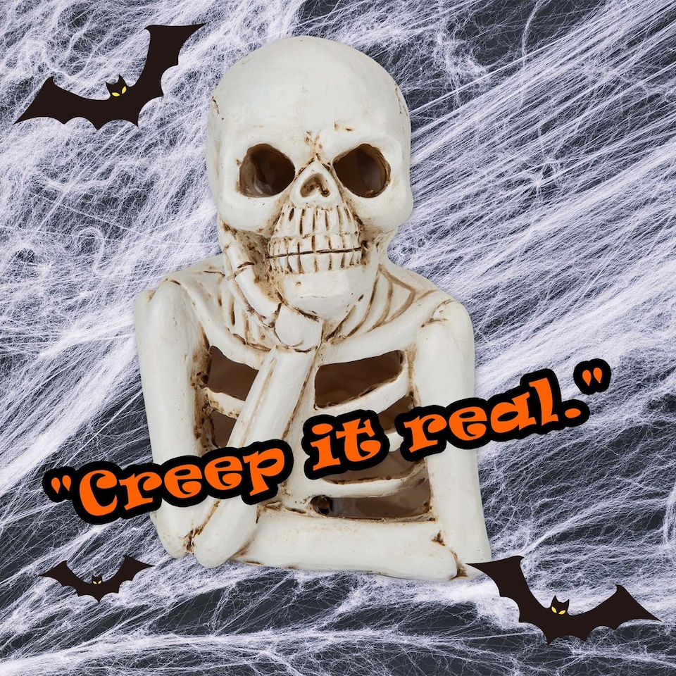 image 1 of PMS Halloween LED Skeleton Decoration Tray, White - 13 x 9 cm
