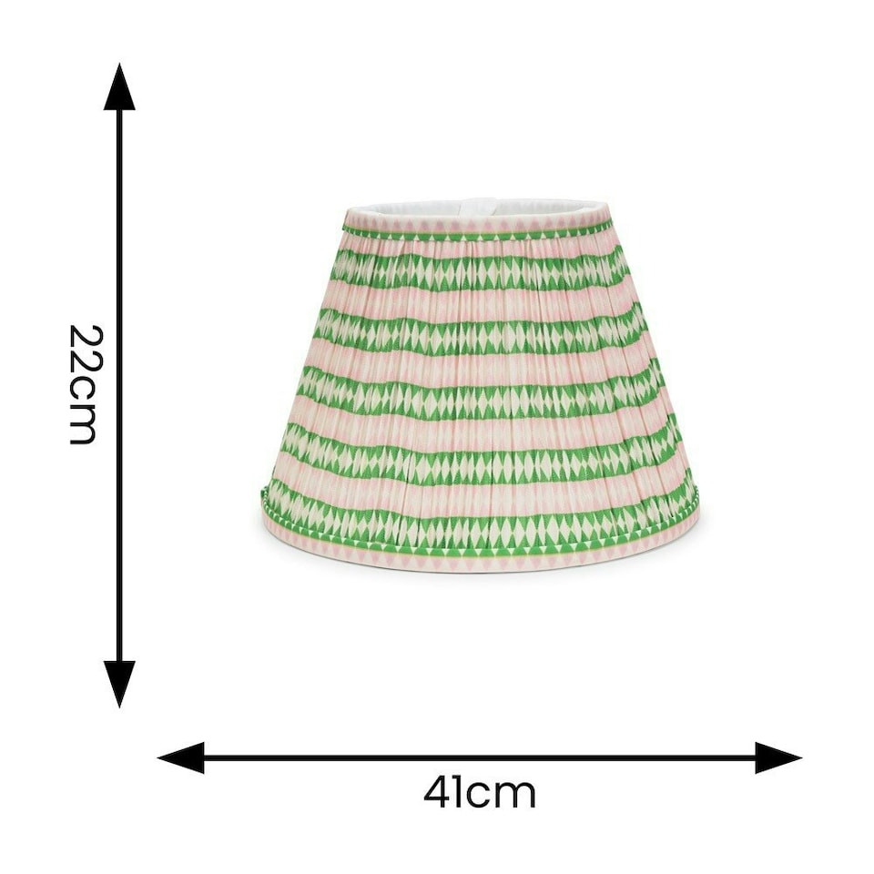 image 1 of ValueLights Riza Tapered Pink Aztec Fabric Pleated Easy Fit Large Lamp Shade Pink