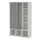 image 3 of Uppsala Open Wardrobe Unit in White with a Grey Textile Curtain