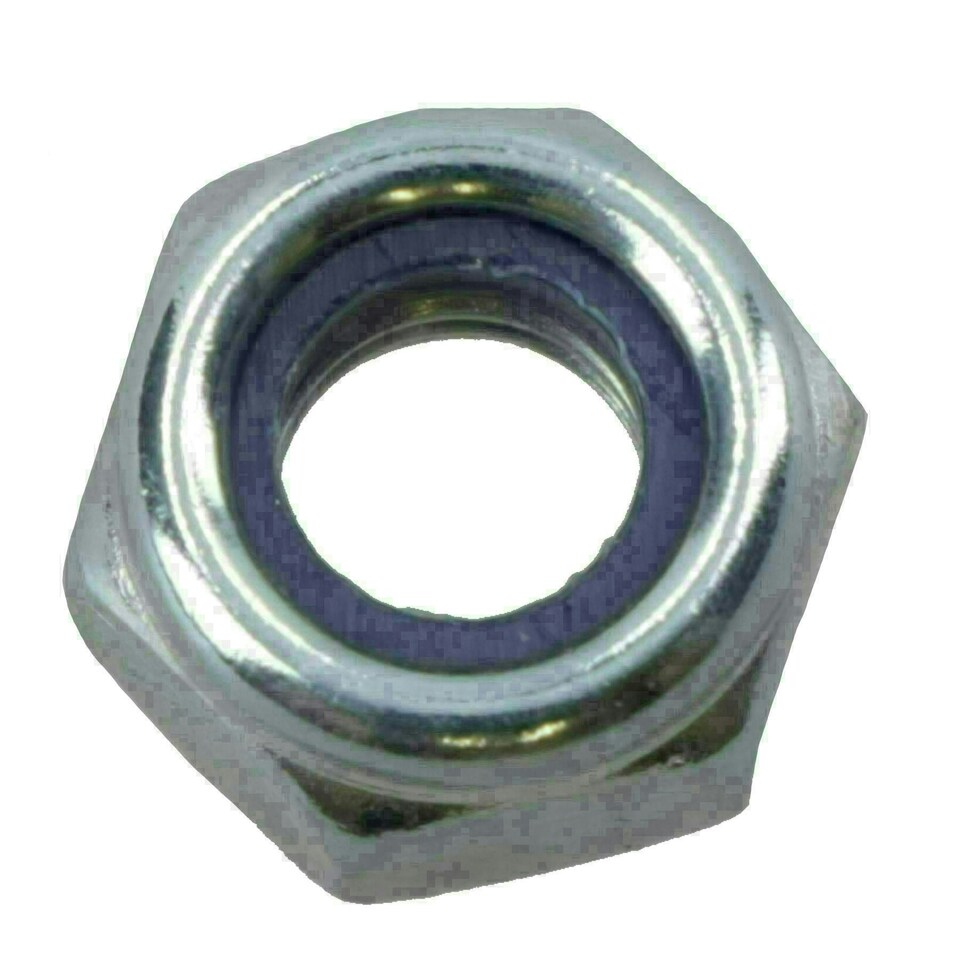 image 1 of M6 x 1.0mm Nyloc Nut Fastener Hexagonal Metric Nuts Grade 8 Zinc Plated 50pk