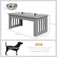 image 7 of PawHut Raised Dog Bowls Pet Feeder Raised Elevated Stainless Steel Food Grey