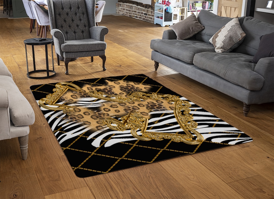 image 1 of Zebra & Baroque Rug | Multi