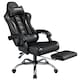 image 1 of Yaheetech Ergonomic Computer Chair with Massage Lumbar Pillow Black