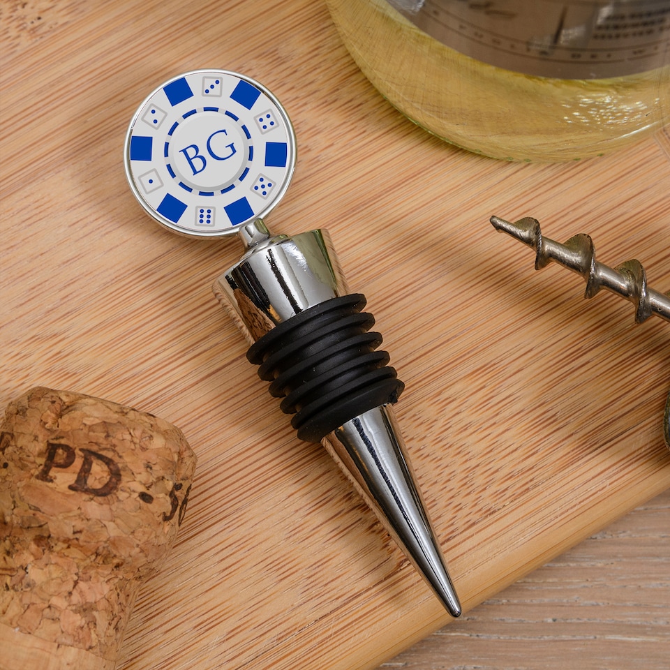 image 1 of Personalised Poker Chip Bottle Stopper Birthday Gift for Friend