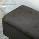 image 5 of HOMCOM 15" Ottoman Storage Box with 57L Storage Capacity, Dark Grey | Grey
