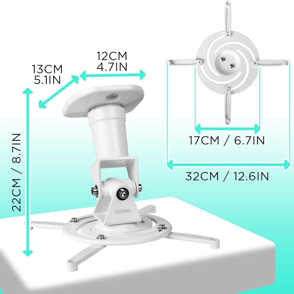 image 1 of Duronic PB08XL Extendable Projector Mount Wall Ceiling 10kg Capacity