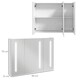 image 5 of kleankin LED Lighted Bathroom Mirror Cabinet, Wall Mounted Bathroom Storage Cupboard with USB Charge, Adjustable Shelf, 90W x 15D x 70Hcm, High Gloss White