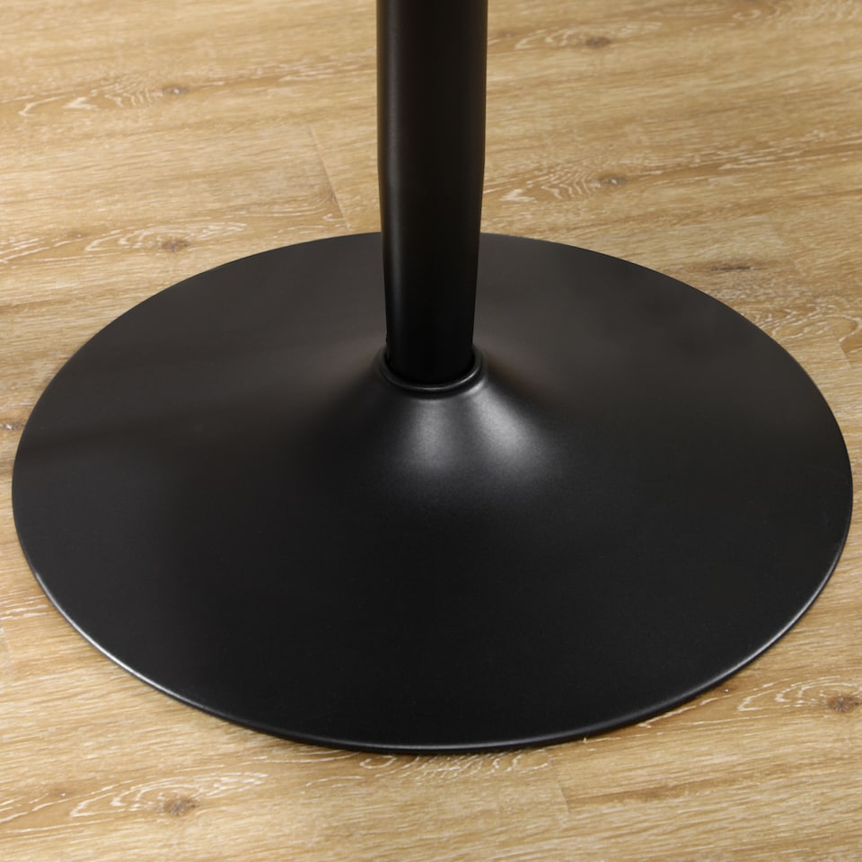 image 1 of HOMCOM Round Dining Table, Modern Kitchen Table with Steel Base, Non-slip Foot Pad for Living Room, Dining Room, Black