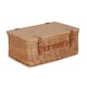 image 7 of Double Steamed Empty Picnic Basket with Pinewood Lid Brown | S