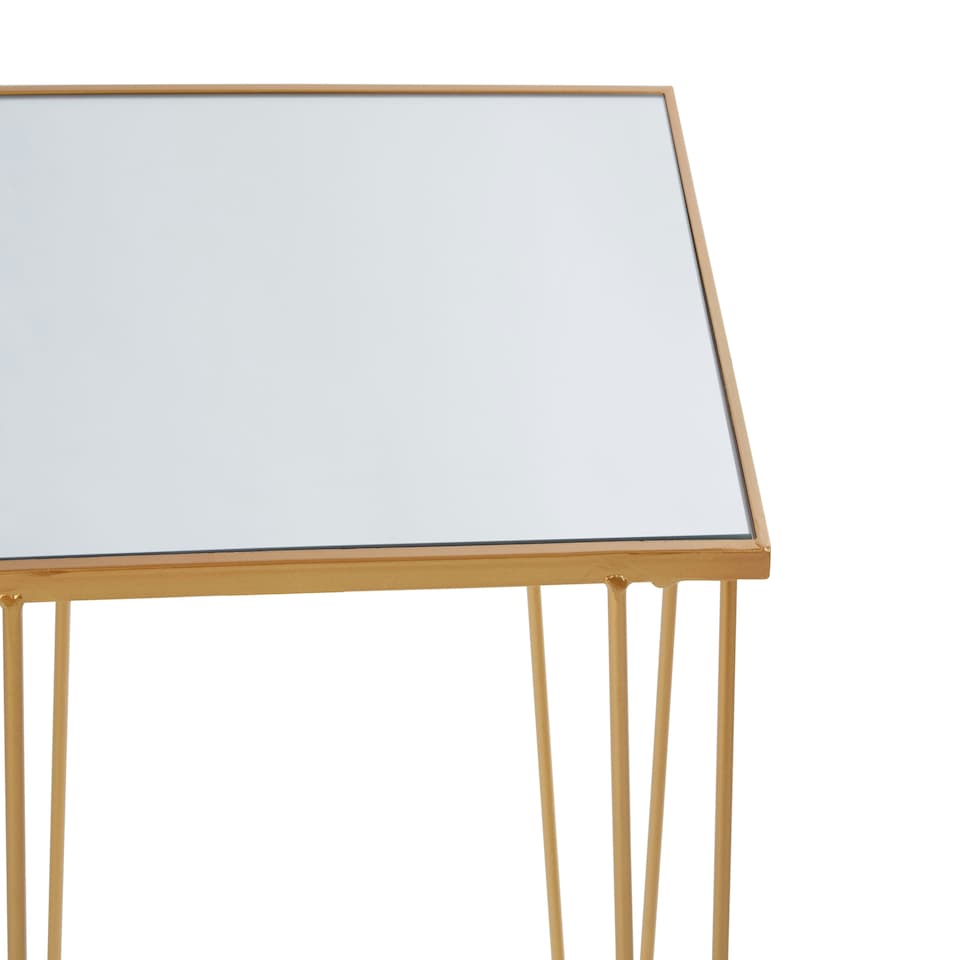 image 1 of Set Of 2 Rectangular Side Tables,Luxe Small Tables,Accent Tables,Metallic Bedside Tables,Decorative Tables Gold
