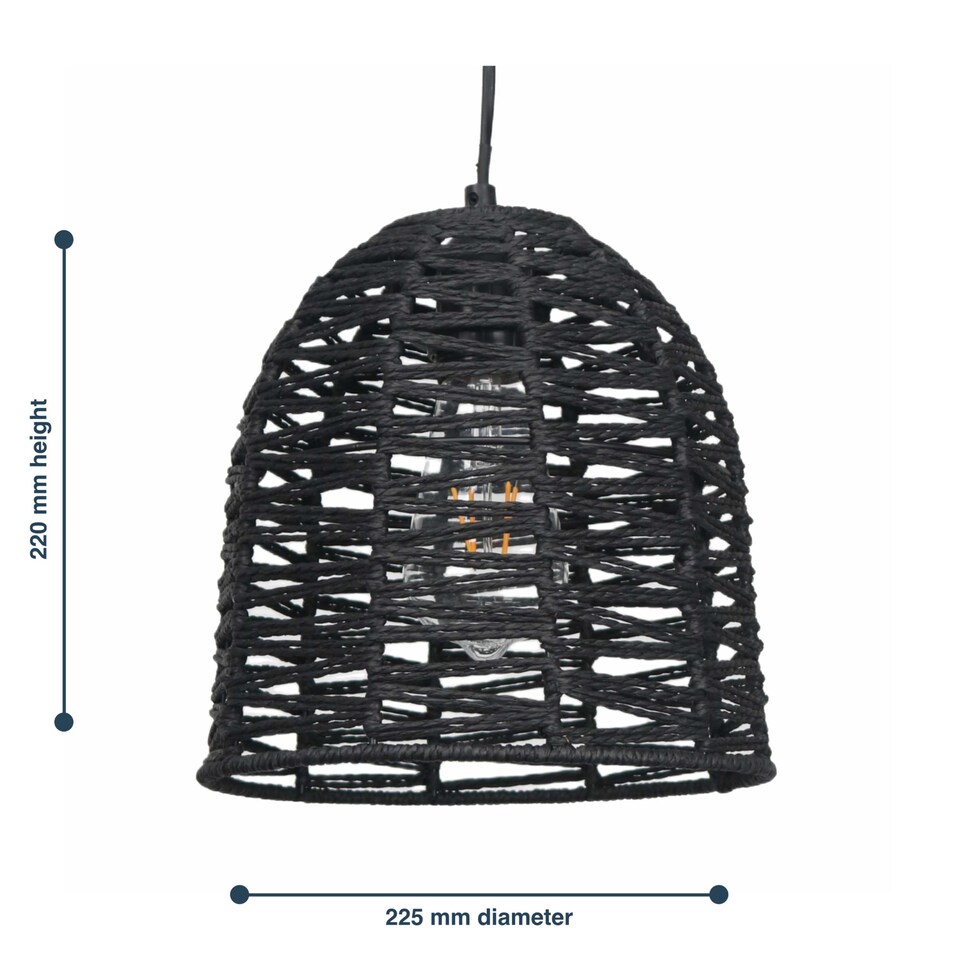 image 1 of Set of 2 Kleo - Dark String Pendant Lightshade | Black | Medium | 2