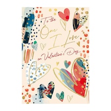 Words 'n' Wishes Valentine Day Card to The One I Love on Valentine's Day, 23.5 x 16.5 cm, Multicoloured