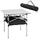 image 1 of Outsunny 70cm Aluminum Roll Top Table w Mesh Bag Camping Outdoor Dining Foldable w Steel Frame Picnic Lightweight Hiking Furniture Desk, Silver