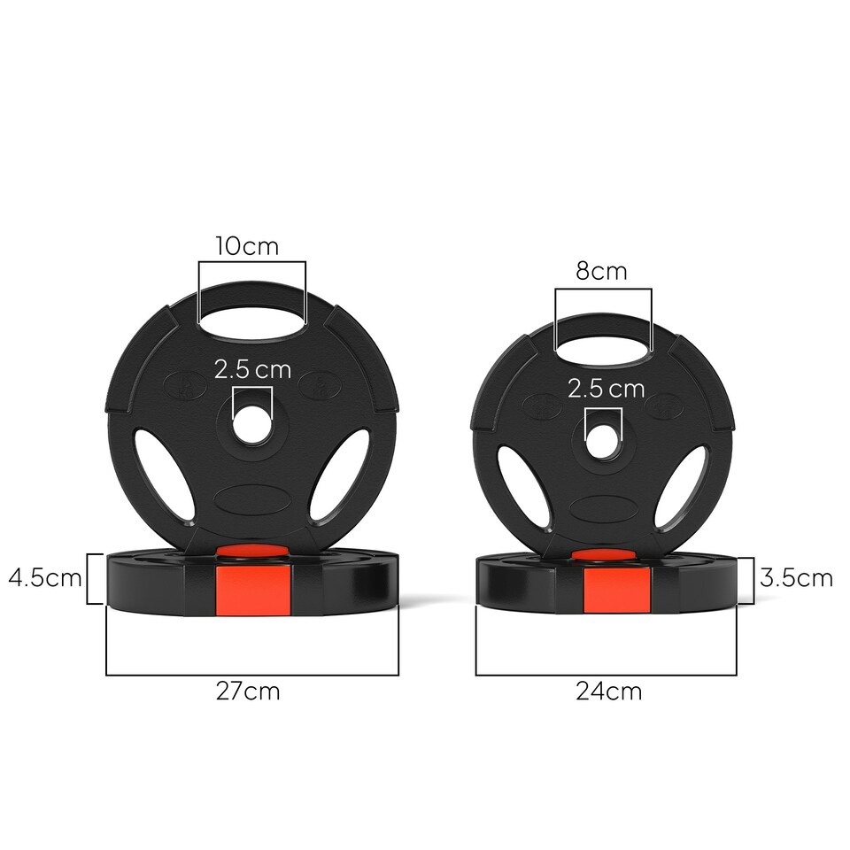 image 1 of SPORTNOW Olympic Weight Plates Set for Home Gym, 2 x 5kg, 2 x 2.5kg, Black