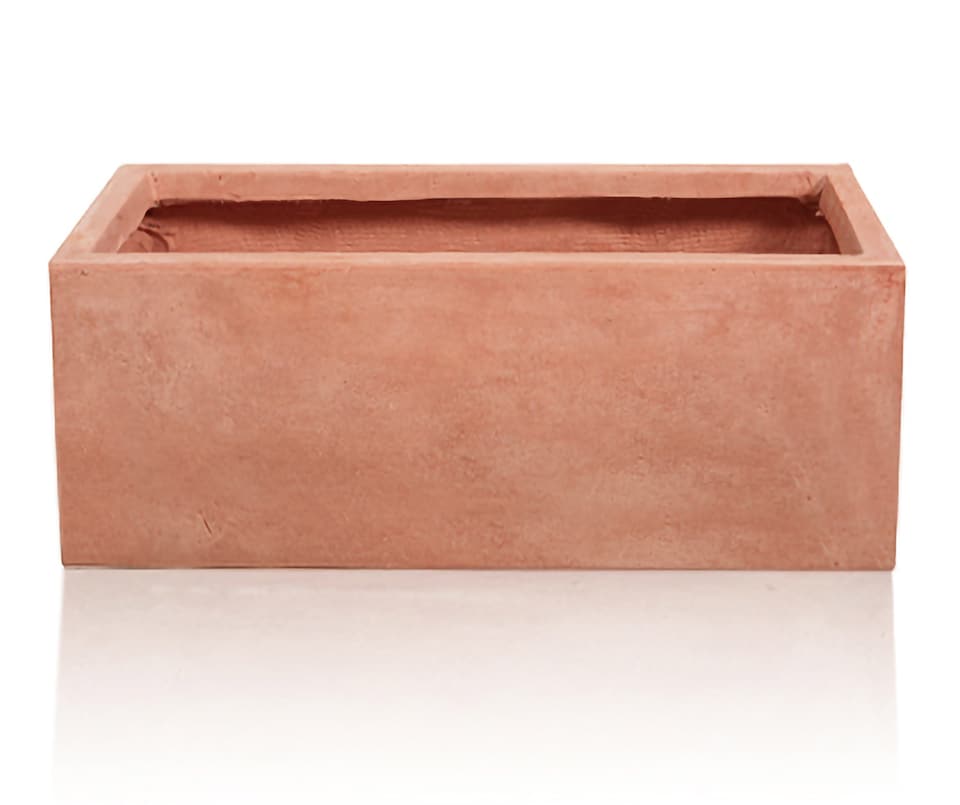 image 1 of Primrose Terracotta Style Fibrecotta Rectangular Trough Planters 60cm Set of 2