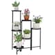 image 1 of Outsunny 3 Tier Foldable Corner Plant Stand for Indoor Outdoor, Black | Black | Black