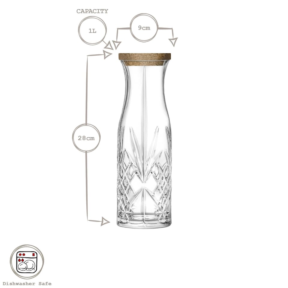 image 1 of RCR Crystal Melodia Glass Carafe with Cork Lid - 1L
