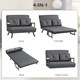 image 4 of HOMCOM Click Clack 2 Seater Sofa Bed for Living Room, Guest Room, Dark Grey Grey | grey