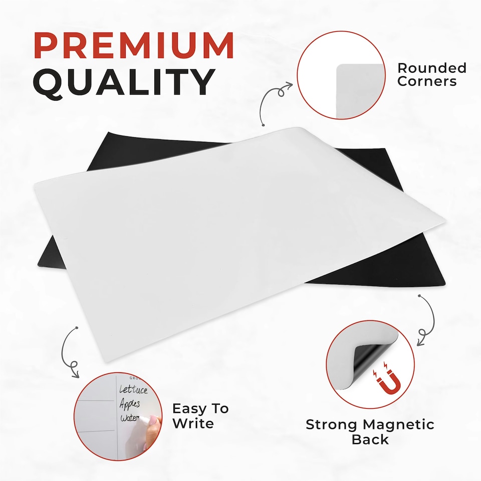 image 1 of A4 Magnetic Whiteboard Dry Wipe Board