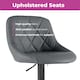 image 5 of Neo Madrid Bar Stool Dark Grey Fabric Black Steel Base Set of Two
