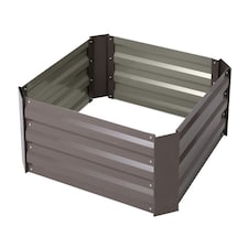 Living and Home Galvanized Steel Square Raised Garden Bed Planter Box | Brown