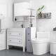 image 2 of HOMCOM Tall Bathroom Storage Cabinet with Shelf and Drawers, White, Grey