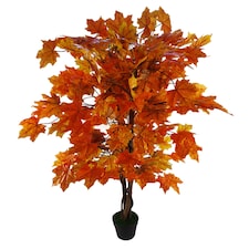 Artificial 125cm Extra Large Artificial Autumn Maple Acer Tree | Orange | 4ft