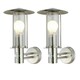 image 1 of Set of 2 Treviso - Brushed Stainless Steel Motion Sensor Outdoor Security Lights | Grey | Clear | 2