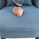 image 9 of HOMCOM Fabric Single Sofa Upholstered with Pillow Wood Leg Blue